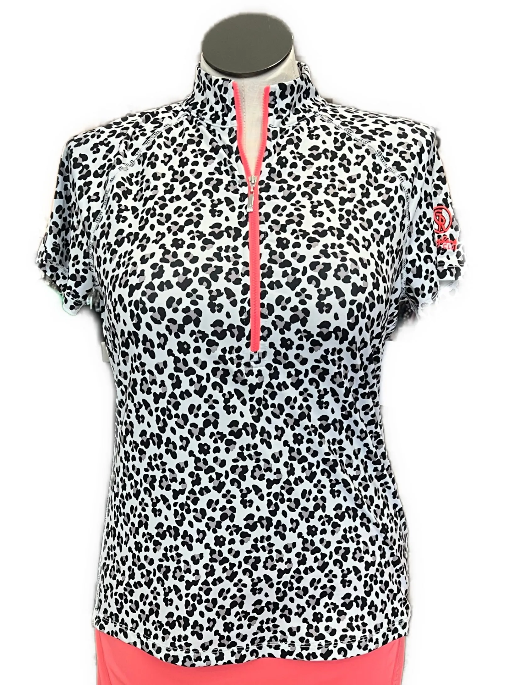 Jofit Women's Cheetah Print Short Sleeve Golf Top Size L MSP$90