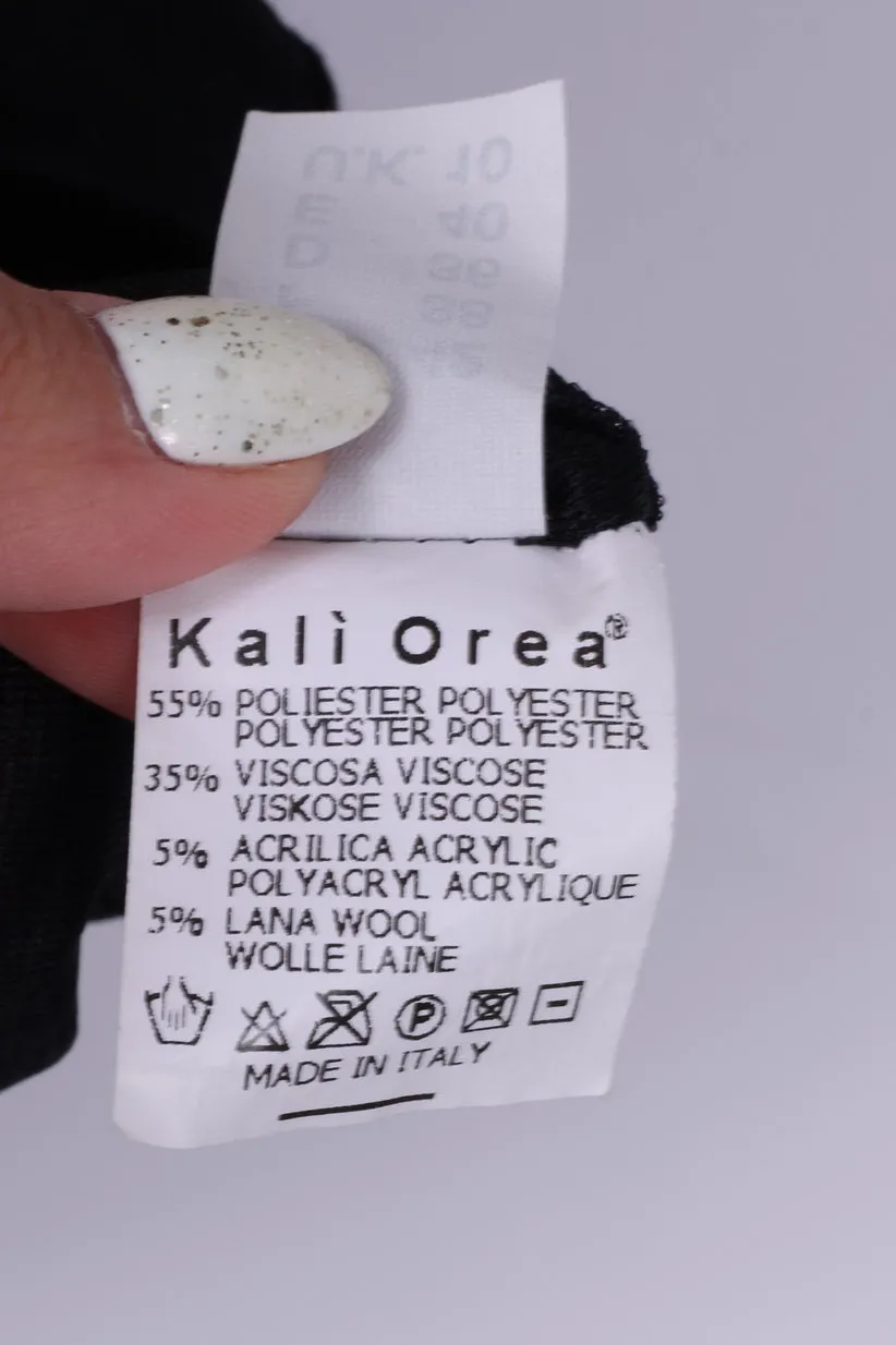 Kali Orea Womens 10 S Mini Dress Multi print Black Short Sleeve Different Textures Italy