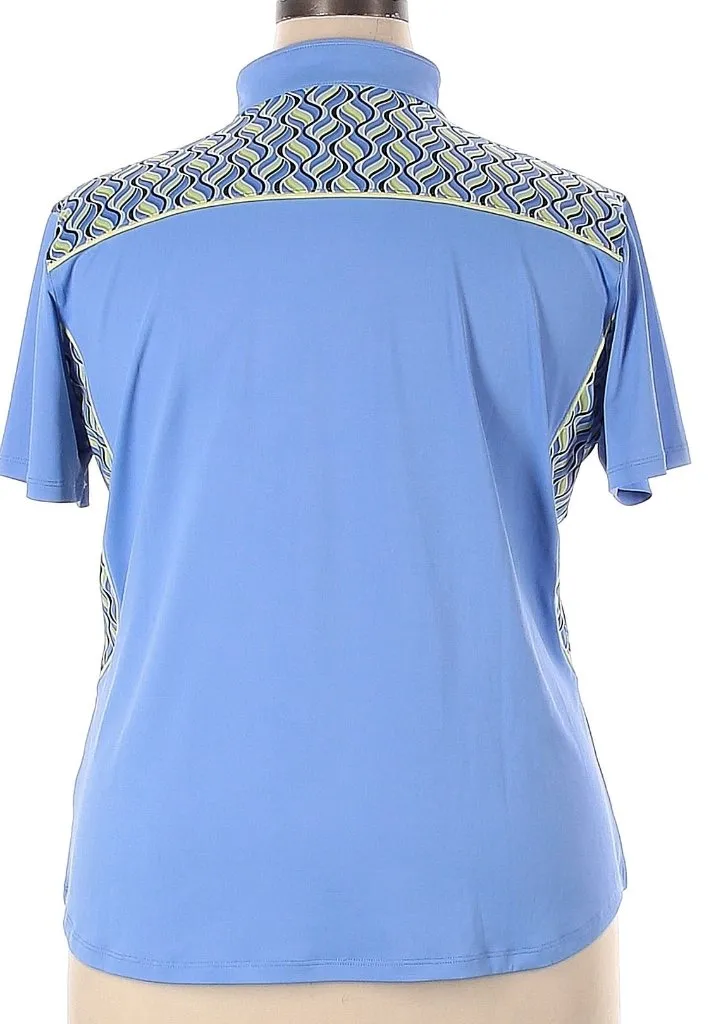 Kate Lord Periwinkle Tulip Collared Golf Polo Size 2XL