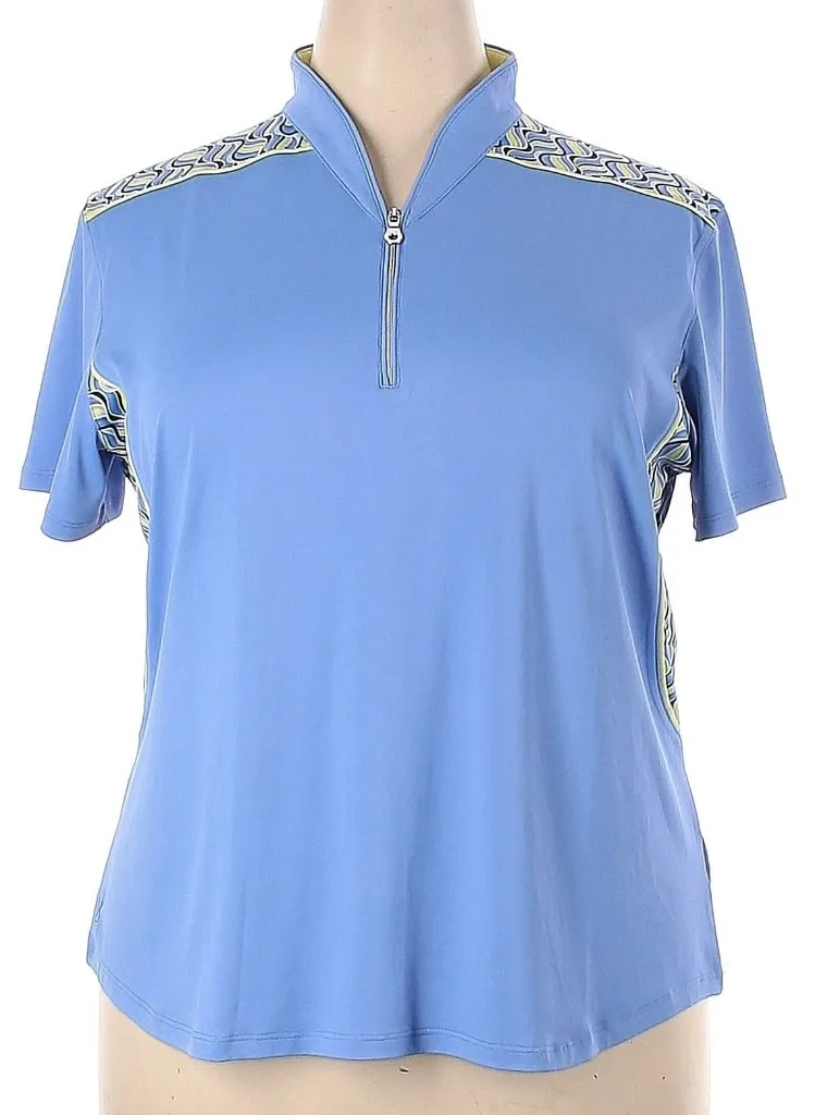 Kate Lord Periwinkle Tulip Collared Golf Polo Size 2XL