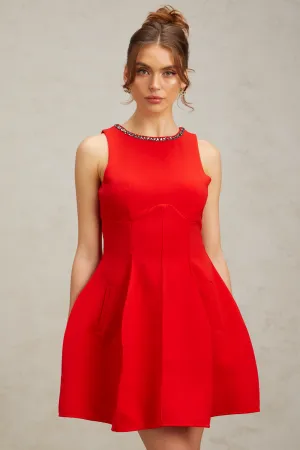 Katie red crystal-embellished puff mini dress Gloria Lanvin
