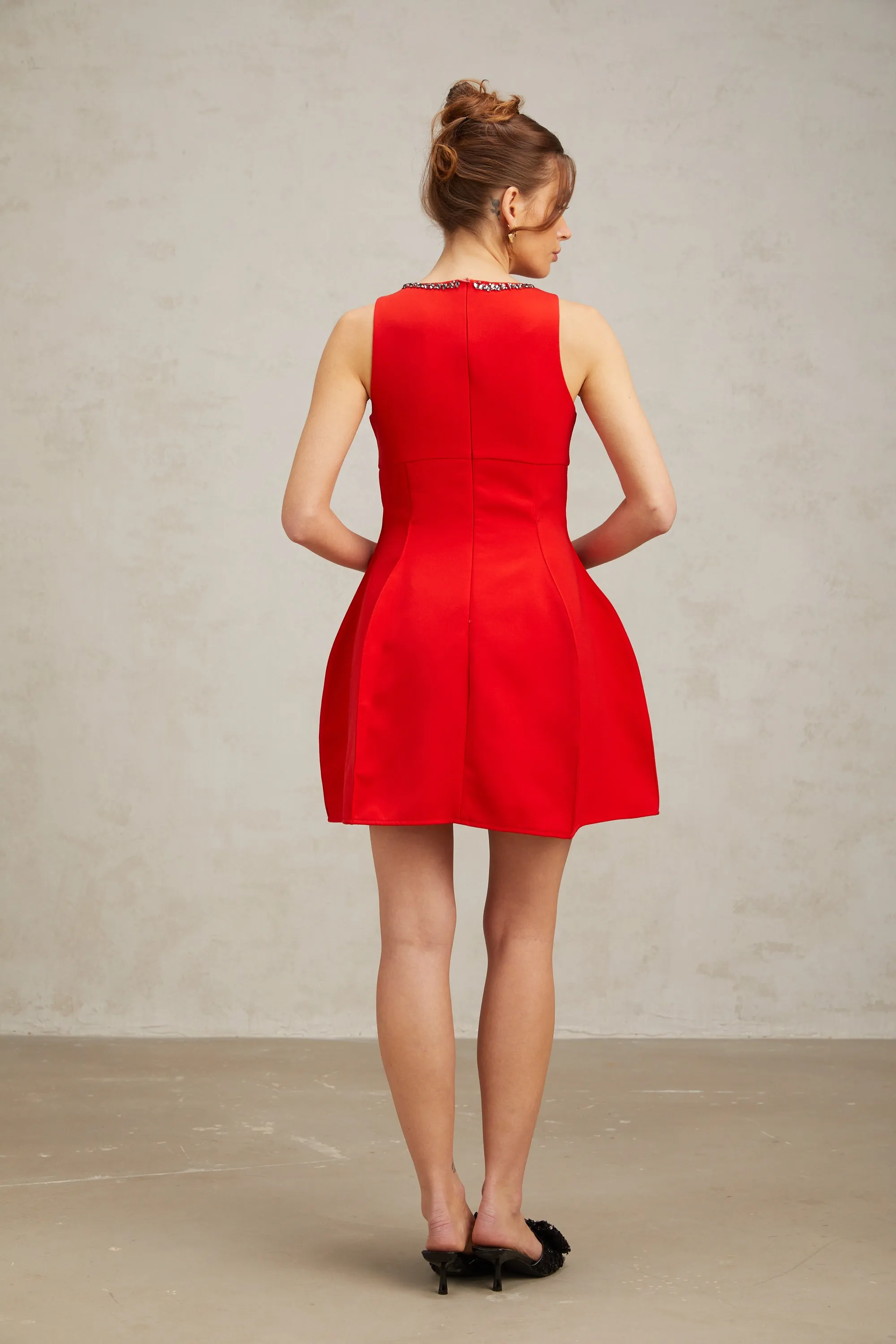 Katie red crystal-embellished puff mini dress Gloria Lanvin