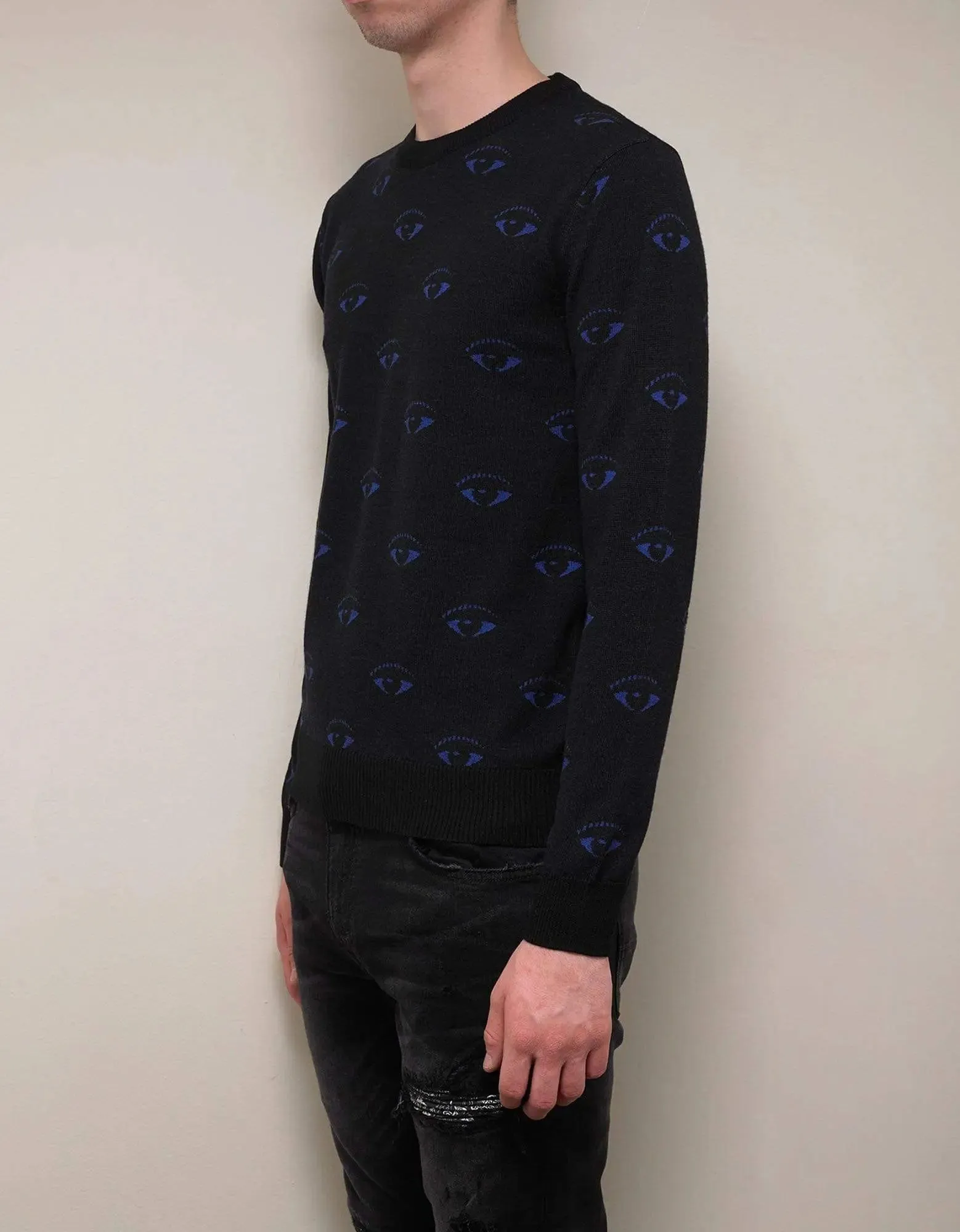 Kenzo Black Eye Monogram Wool-Blend Sweater