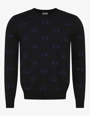 Kenzo Black Eye Monogram Wool-Blend Sweater