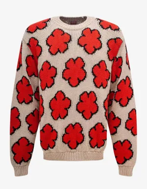 Kenzo Ecru 'Boke Flower' Sweater