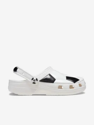 Kids Classic Soccer Ball Clog in White