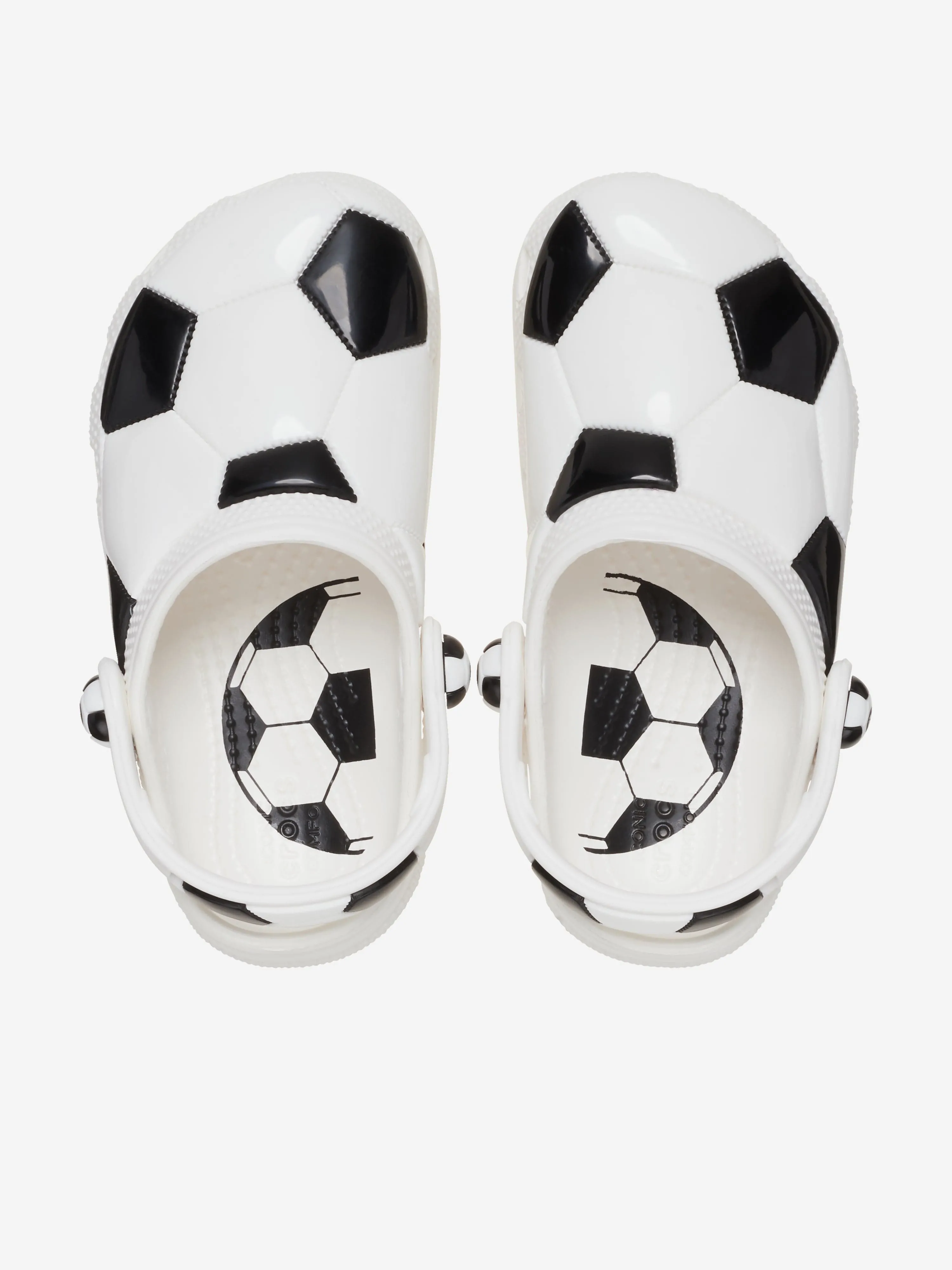 Kids Classic Soccer Ball Clog in White