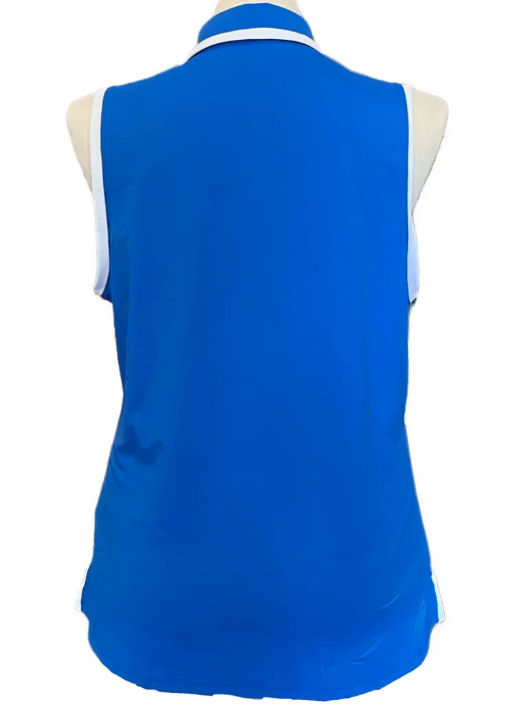 Kinona Blue & White Striped Sleeveless Women's Golf Top Size XL MSP$124