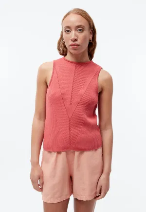 Knitted top GBCOURTNEY slim in organic cotton - Sunset Coral Givn Berlin