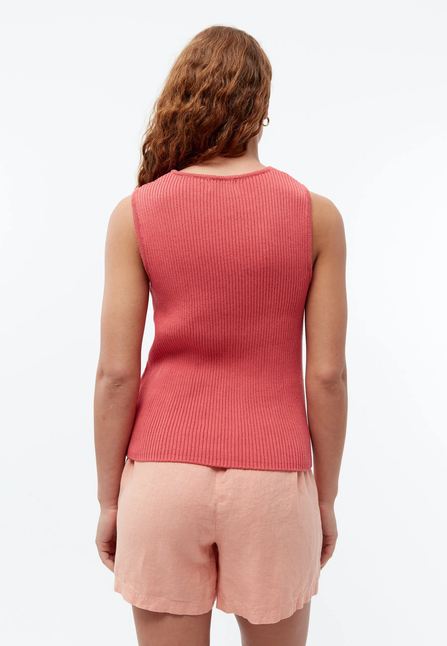Knitted top GBCOURTNEY slim in organic cotton - Sunset Coral Givn Berlin