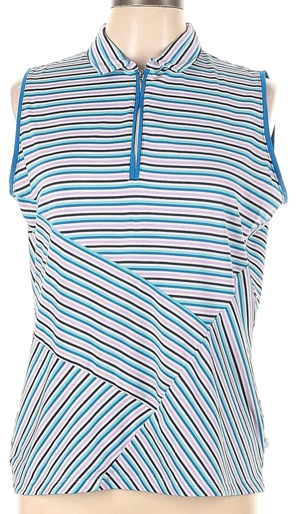 Lady Hagen Blue Multicolored Sleeveless Golf Top Size L MSP$45