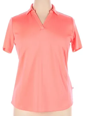 Lady Hagen Bright Coral Short Sleeve Women's Golf Top Size L