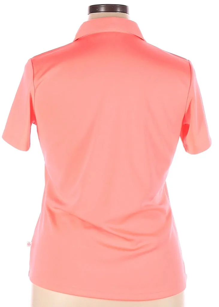 Lady Hagen Bright Coral Short Sleeve Women's Golf Top Size L
