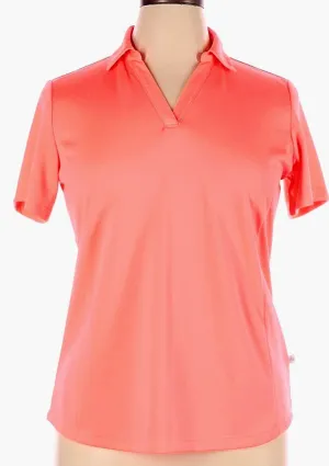 Lady Hagen Bright Coral V-neck Golf Polo Size L