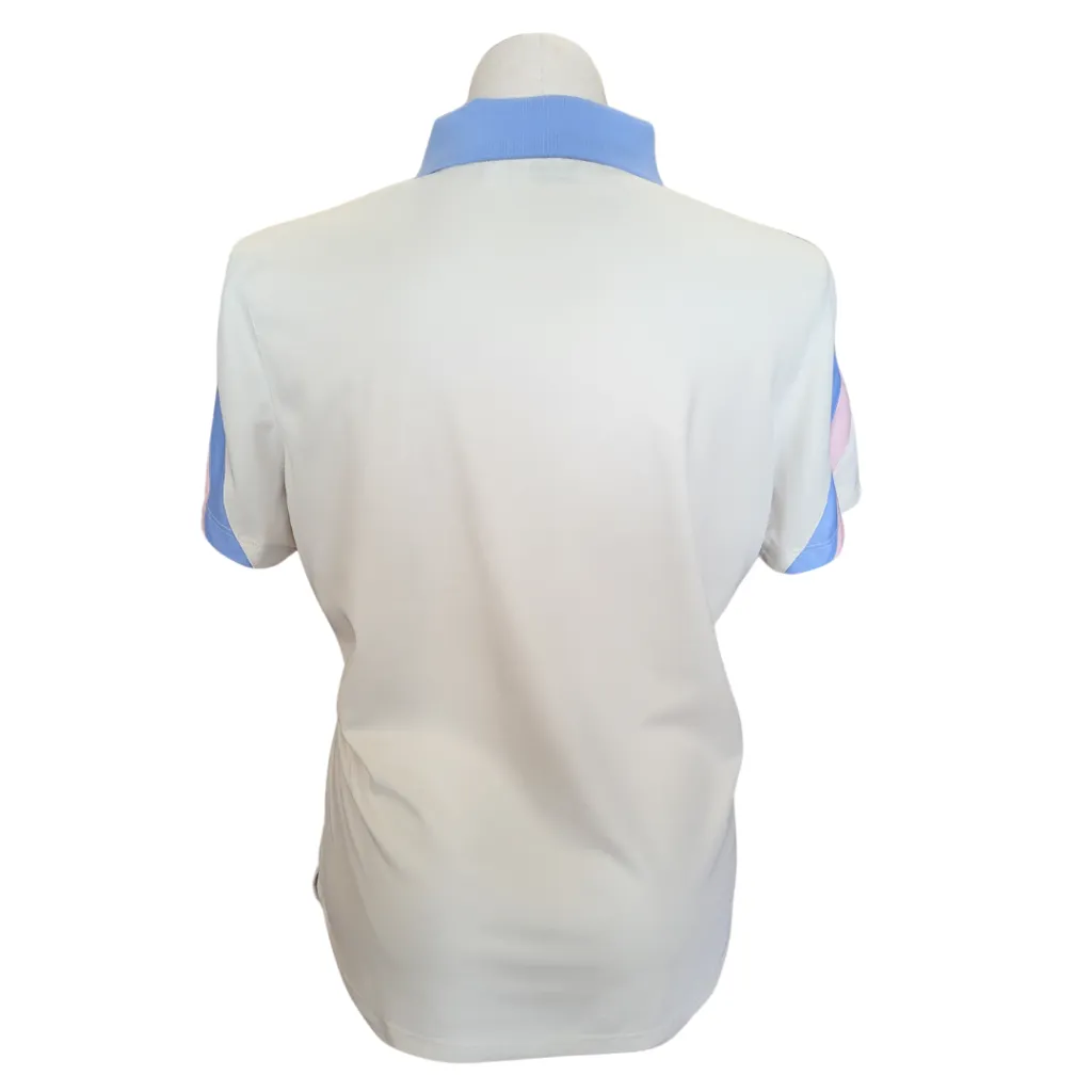 Lady Hagen Cream, Periwinkle & Pink 1/4 Zip Polo Size XXL