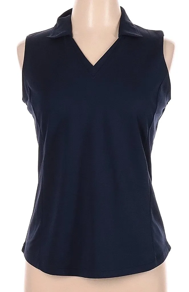 Lady Hagen Navy Sleeveless Golf Polo Size M