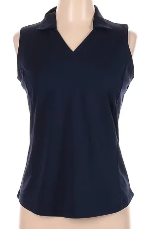 Lady Hagen Navy Sleeveless Golf Polo Size M