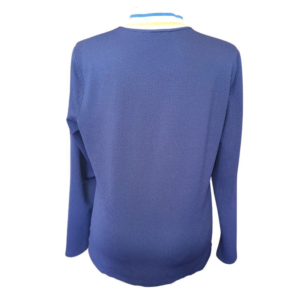 Lady Hagen Navy Textured 1/4 Zip Pullover w/ Logo Size XL
