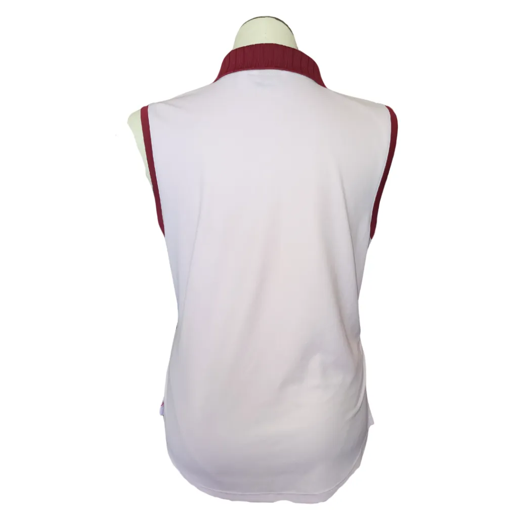 Lady Hagen Pink and Burgundy Plaid 1/4 Zip Sleeveless Top Size XL