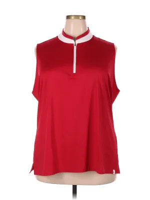 Lady Hagen Red Sleeveless Golf Polo w/ White Trim Size 2X
