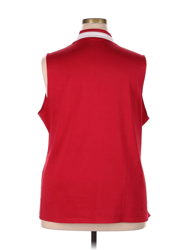 Lady Hagen Red Sleeveless Golf Polo w/ White Trim Size 2X