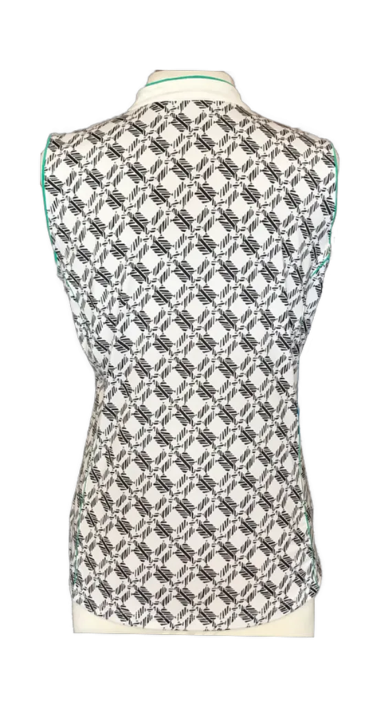 Lady Hagen White Sleeveless Golf Polo w/ Print Inserts & Back  Size M