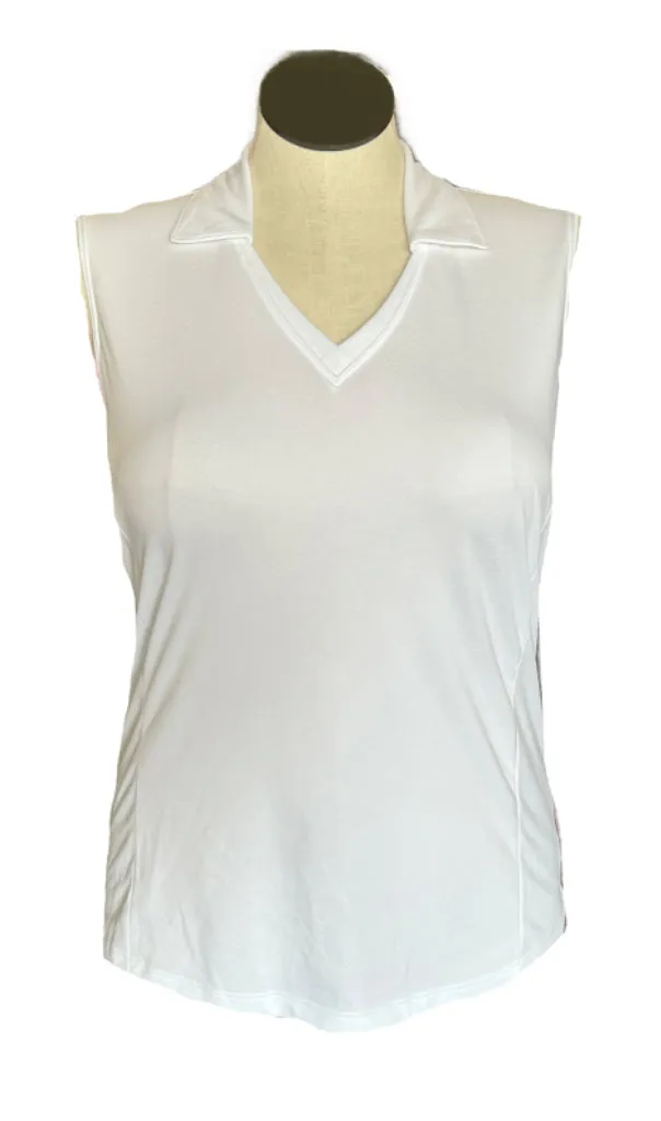 Lady Hagen White Sleeveless Women's Golf Top Size L
