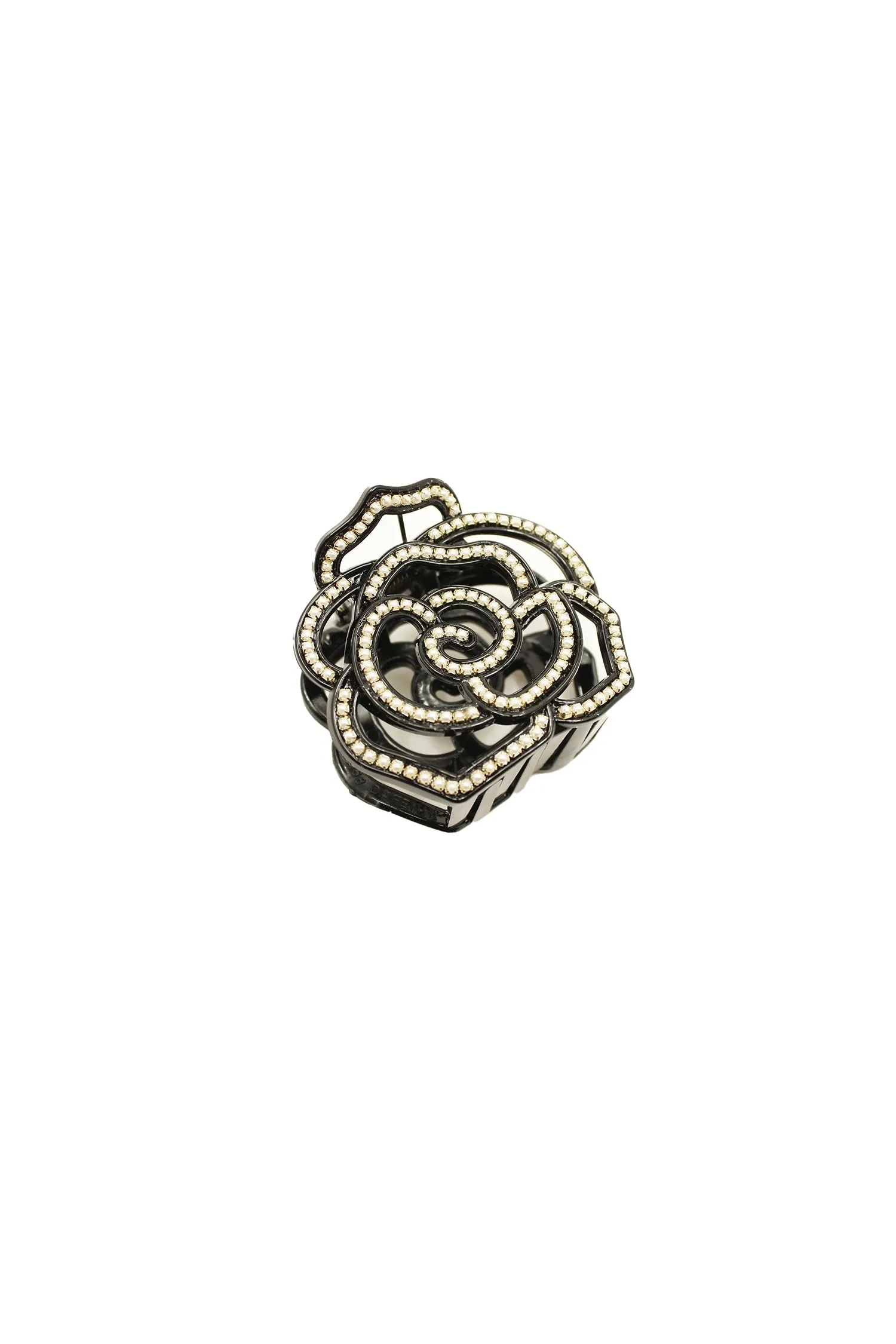 Large Vera Cut Out Flower Jaw Clip Black Annasui