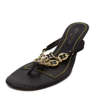 Louis Vuitton Brown & Gold Charm Sandals sz 11