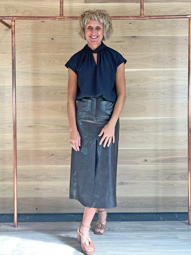 Luisa Cerano Blouse with Knot Detail Black