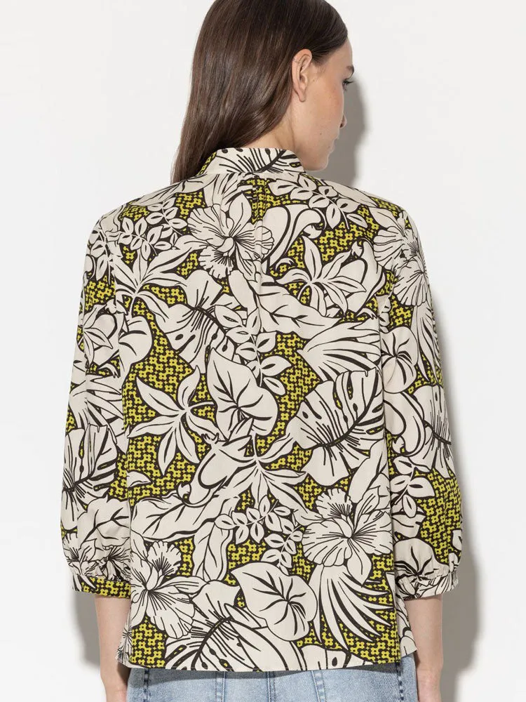 Luisa Cerano Blouse with Leaf Print Multi
