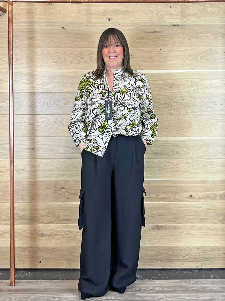 Luisa Cerano Blouse with Leaf Print Multi