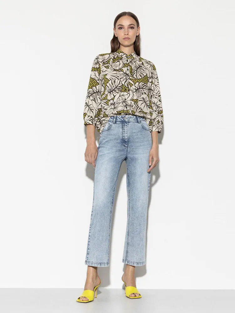 Luisa Cerano Blouse with Leaf Print Multi