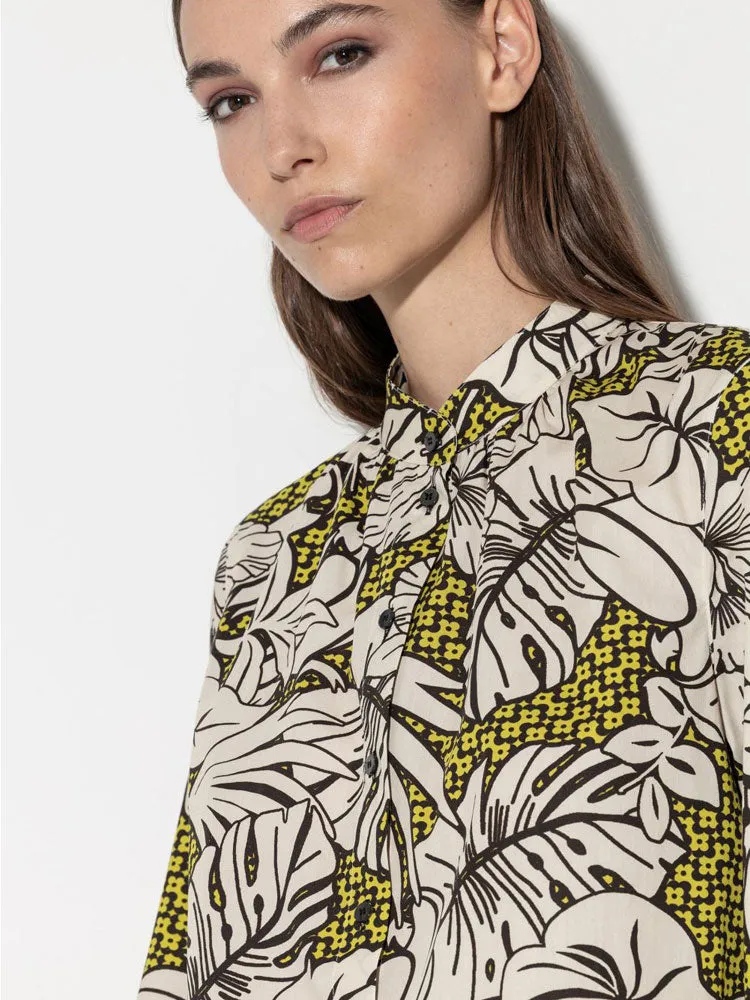 Luisa Cerano Blouse with Leaf Print Multi