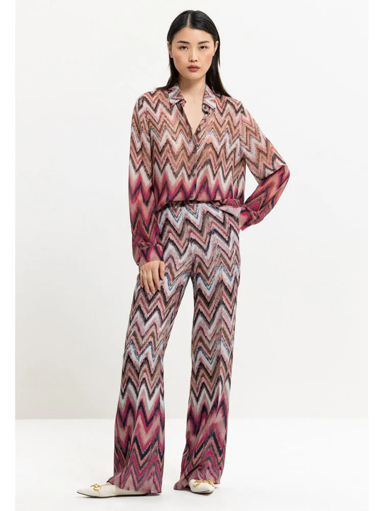 Luisa Cerano Graphic Print Shirt Pink & Barolo