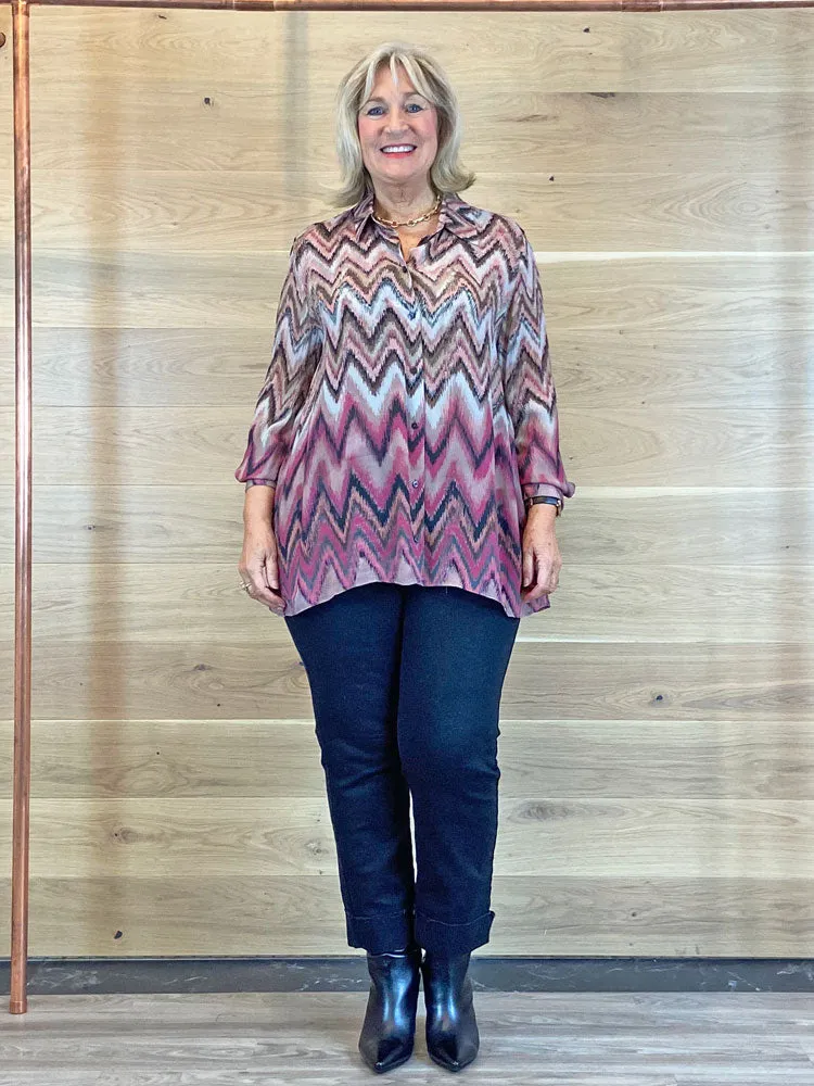 Luisa Cerano Graphic Print Shirt Pink & Barolo
