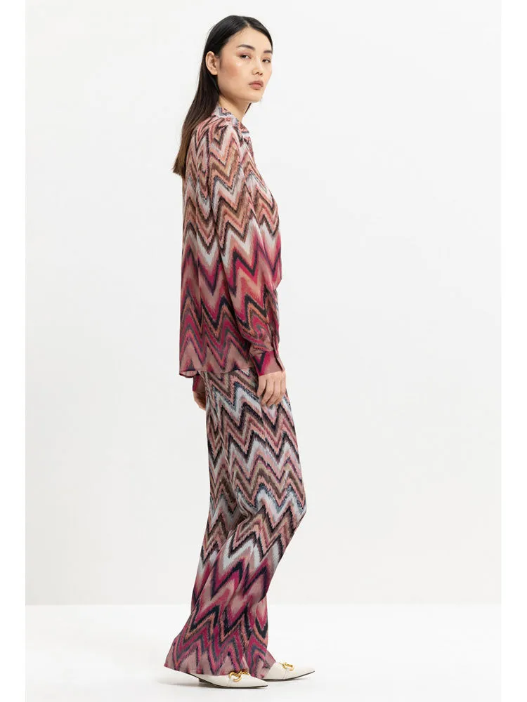 Luisa Cerano Graphic Print Shirt Pink & Barolo