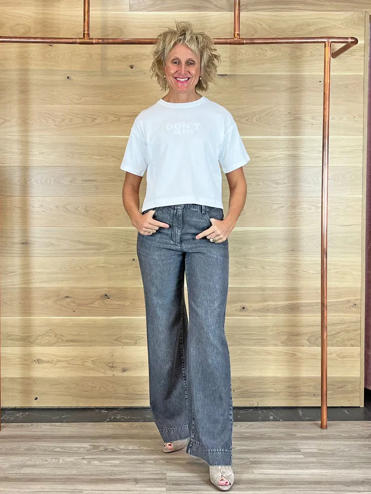 Luisa Cerano T-Shirt with Embroidery White