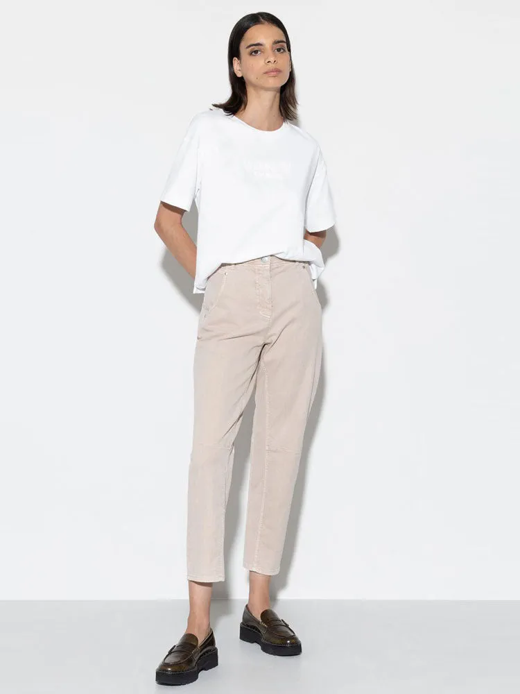 Luisa Cerano T-Shirt with Embroidery White