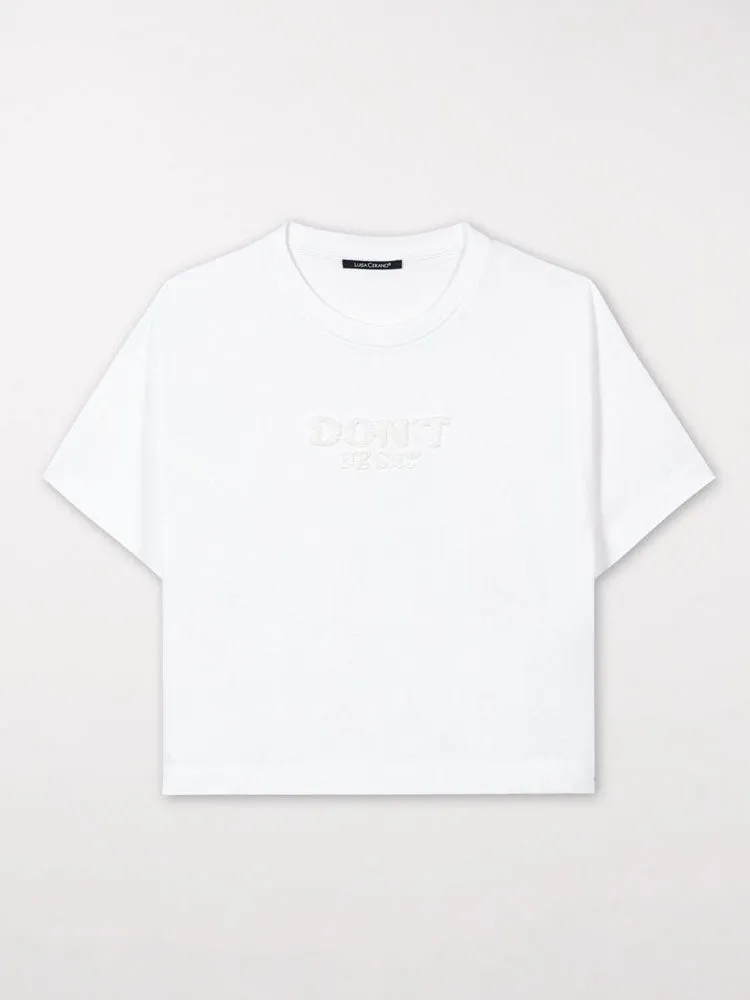 Luisa Cerano T-Shirt with Embroidery White