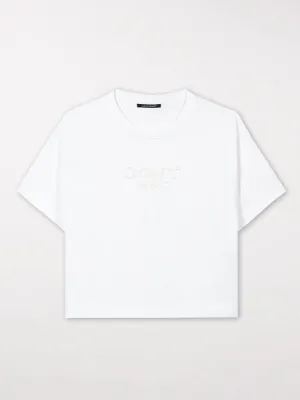 Luisa Cerano T-Shirt with Embroidery White