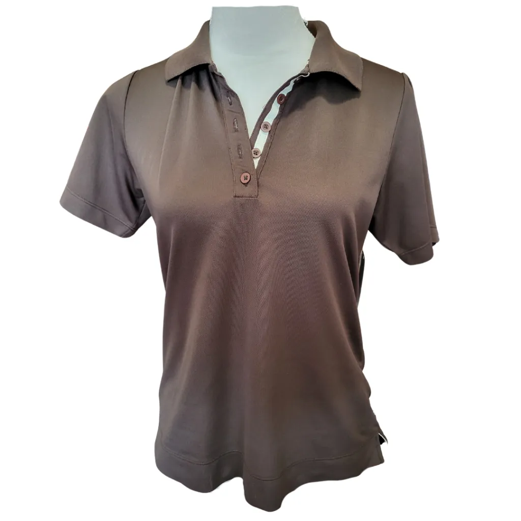 Maggie Lane Brown Short Sleeve Golf Top Size M