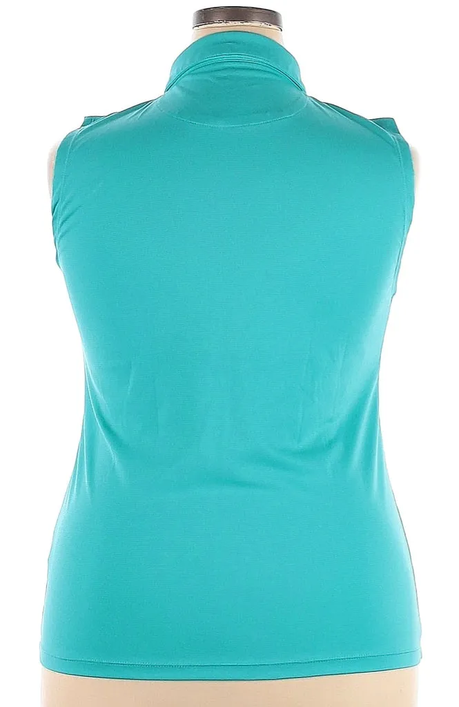 Maggie Lane Teal Sleeveless Women's Golf Polo Size 2X