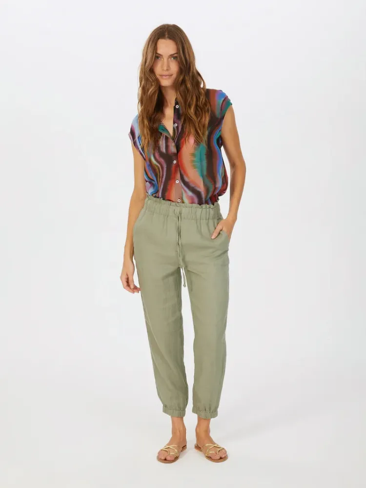 Marc Aurel Patterned Blouse Khaki Varied