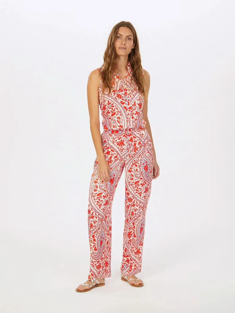 Marc Aurel Trousers Red & White