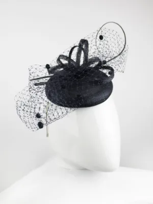 Max & Ellie Pill Box Fascinator Navy