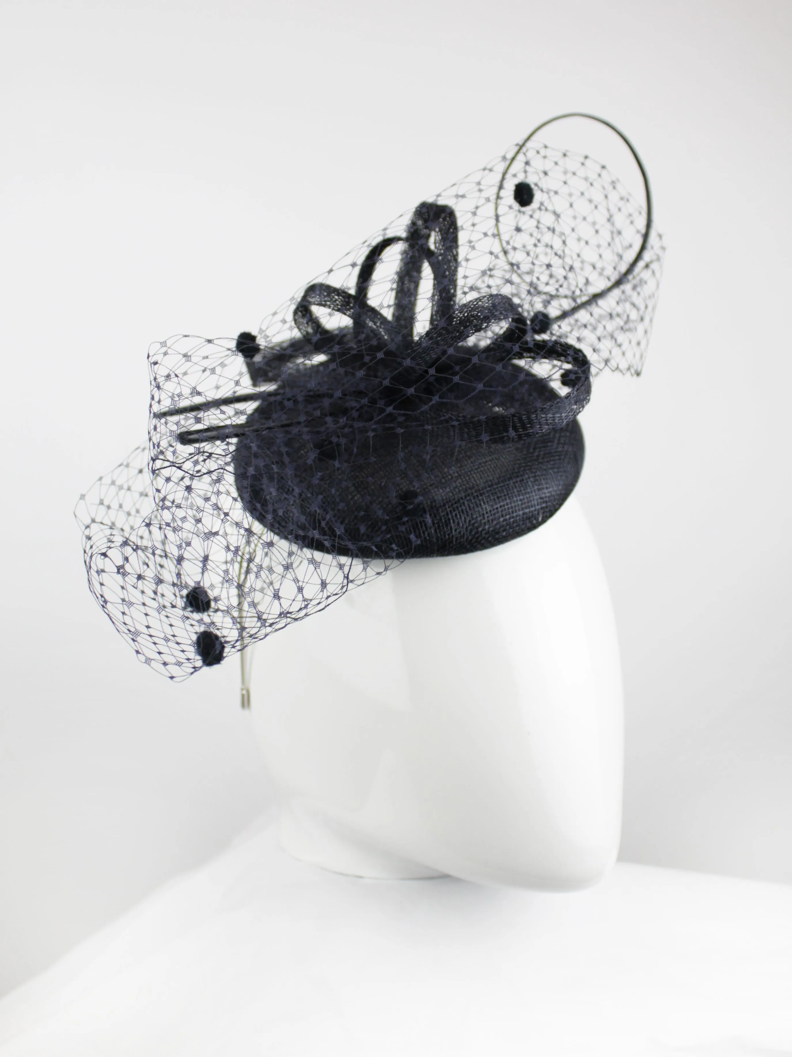 Max & Ellie Pill Box Fascinator Navy