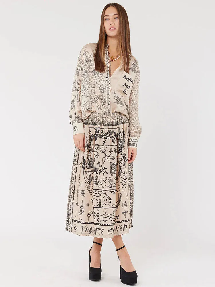 Me369 Isabel Mixed Print Shirt Blossom