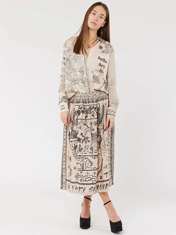 Me369 Isabel Mixed Print Shirt Blossom
