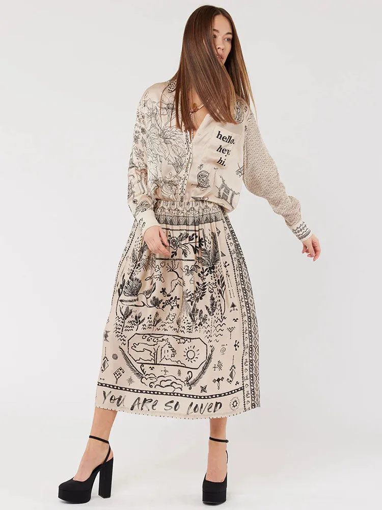 Me369 Isabel Mixed Print Shirt Blossom